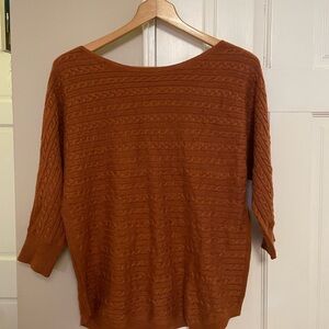 Women's Cable Knit Sweater - Rust